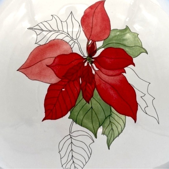 Block Bernarda Watercolor Poinsettia Pitcher By Mary Lou Goertzen Portugal 64 oz - Picture 11 of 12